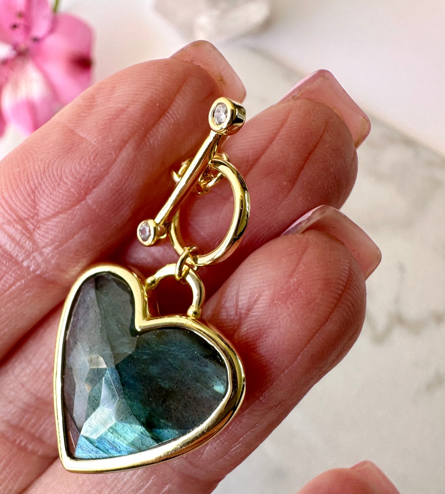 Divine Transformation Labradorite Heart Necklace 17"