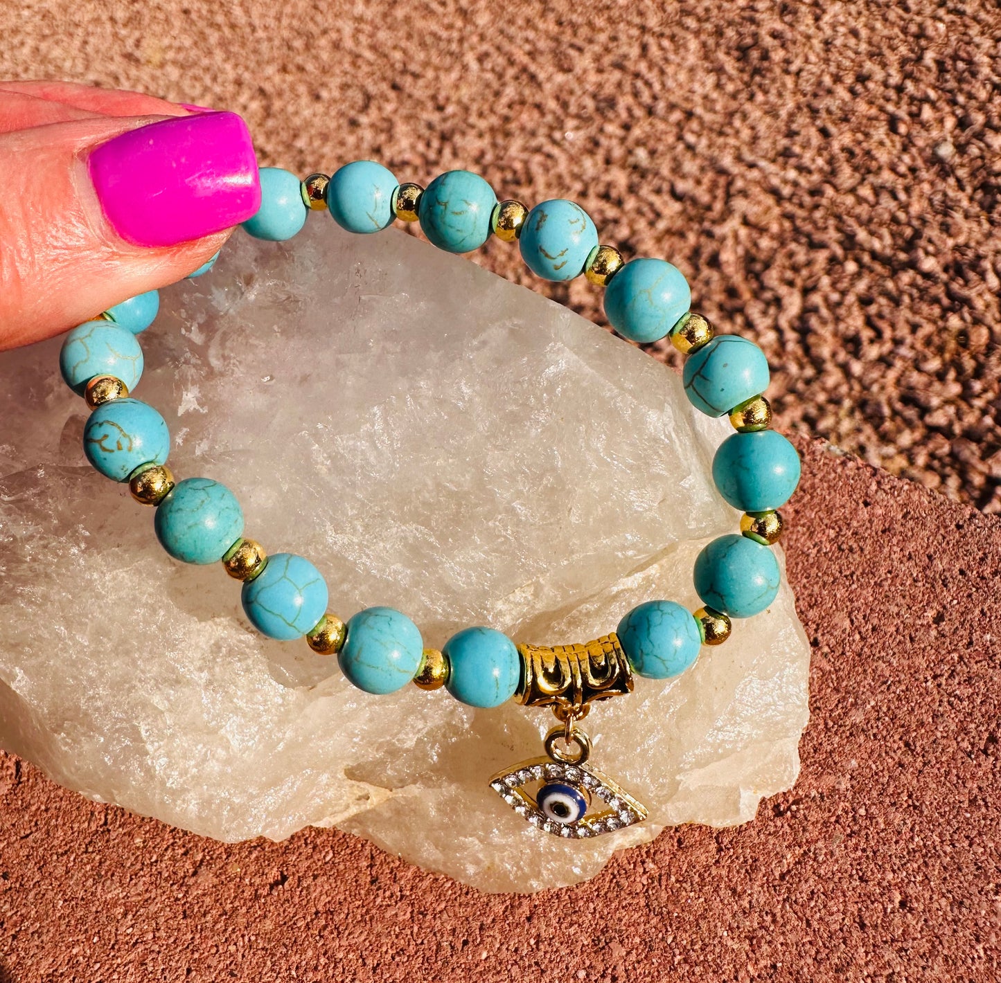 Evil Eye Turquoise Protection Bracelet (17cm) small wrist