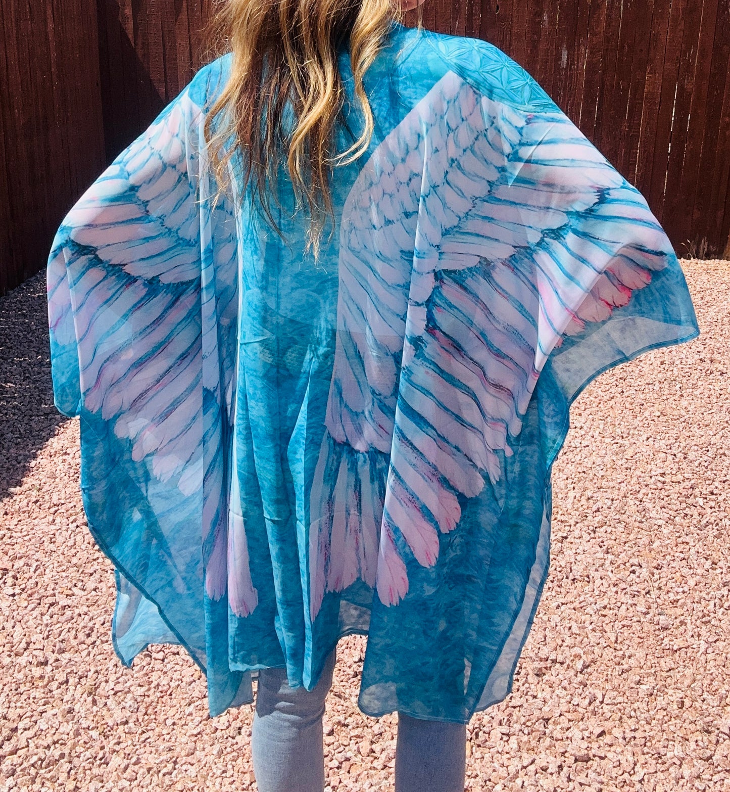 High Vibe Angel Wing Kimono Wrap Blue