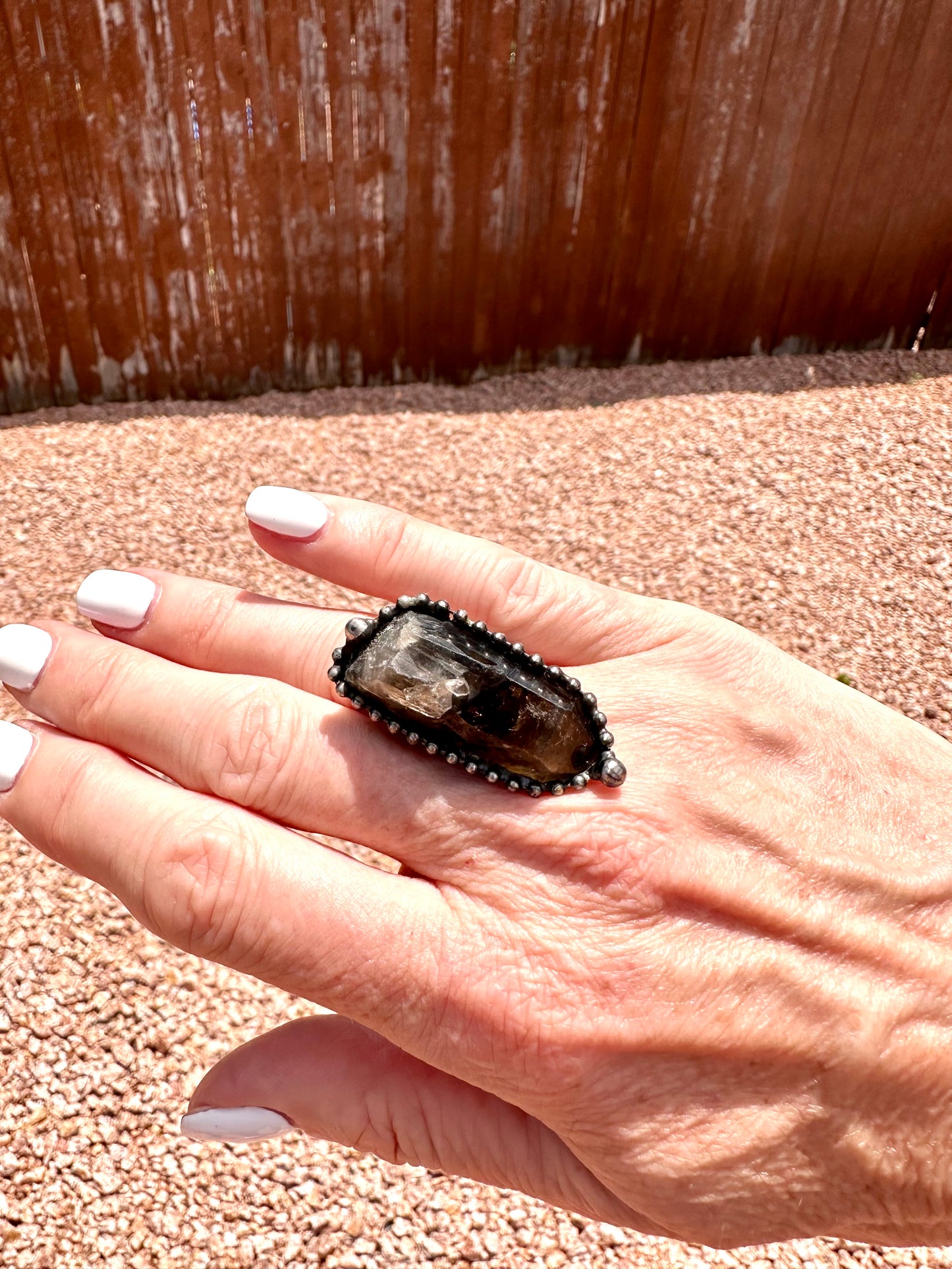 Stress Relief Smoky Quartz Ring