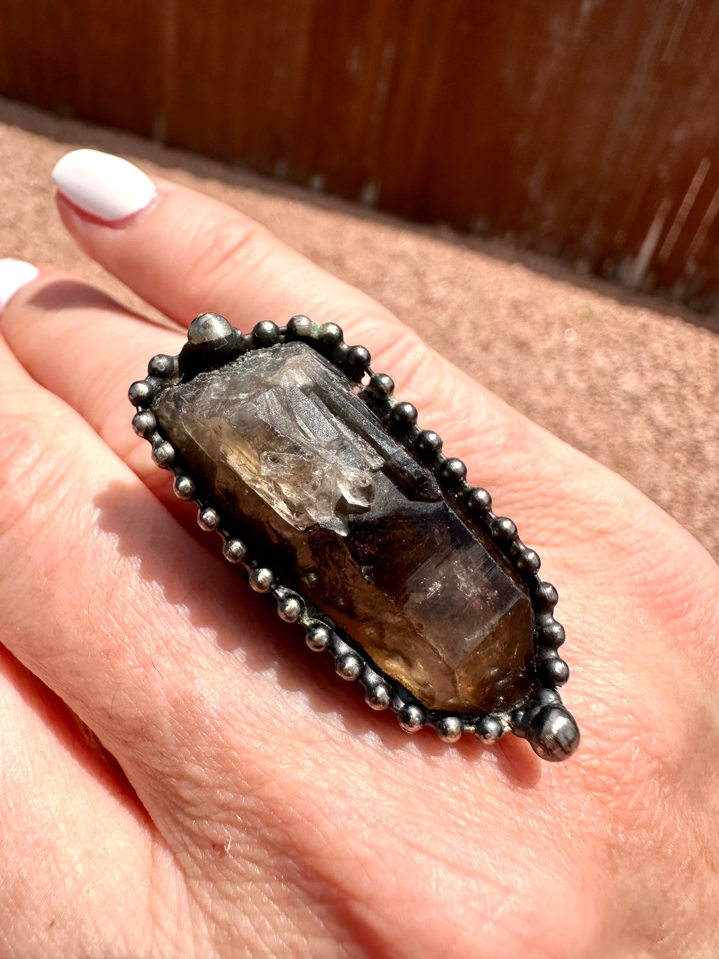 Stress Relief Smoky Quartz Ring