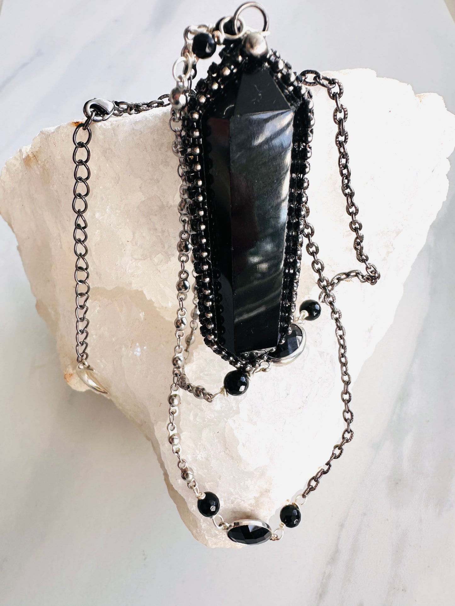 Protection Black Beauty Obsidian Necklace