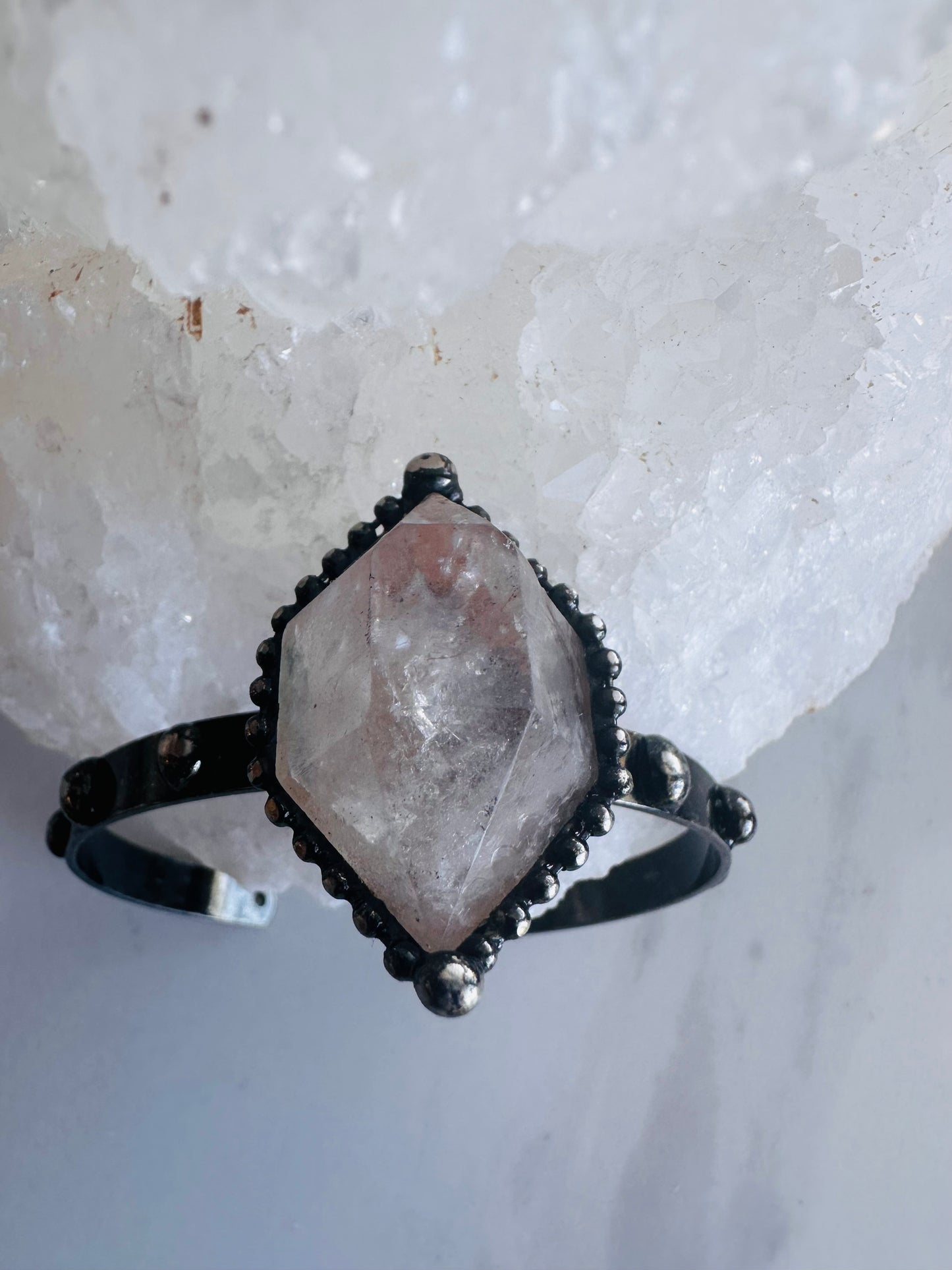 Powerful Protection Tibetan Quartz Cuff Bracelet