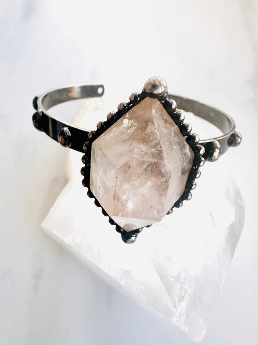 Powerful Protection Tibetan Quartz Cuff Bracelet