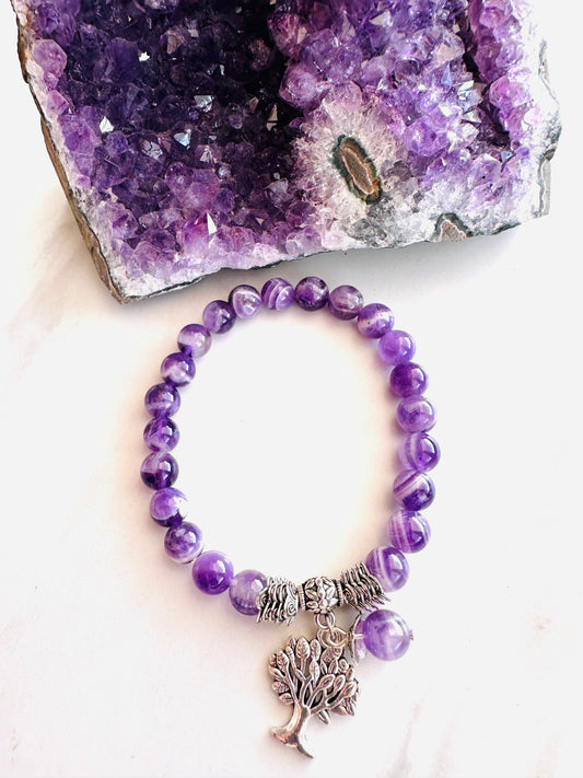 Tree of Life Dream Amethyst Manifesting Bracelet (19cm)