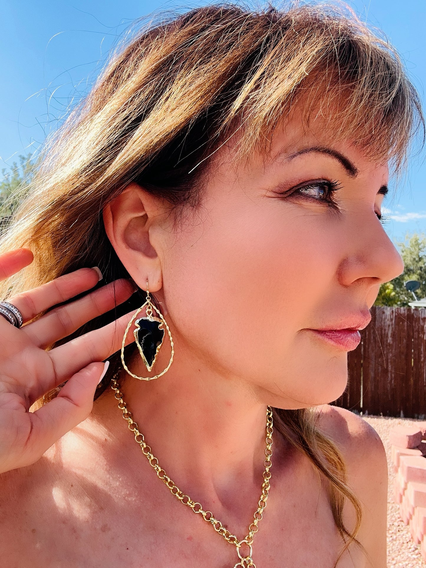 Protection Arrowhead Obsidian Earrings