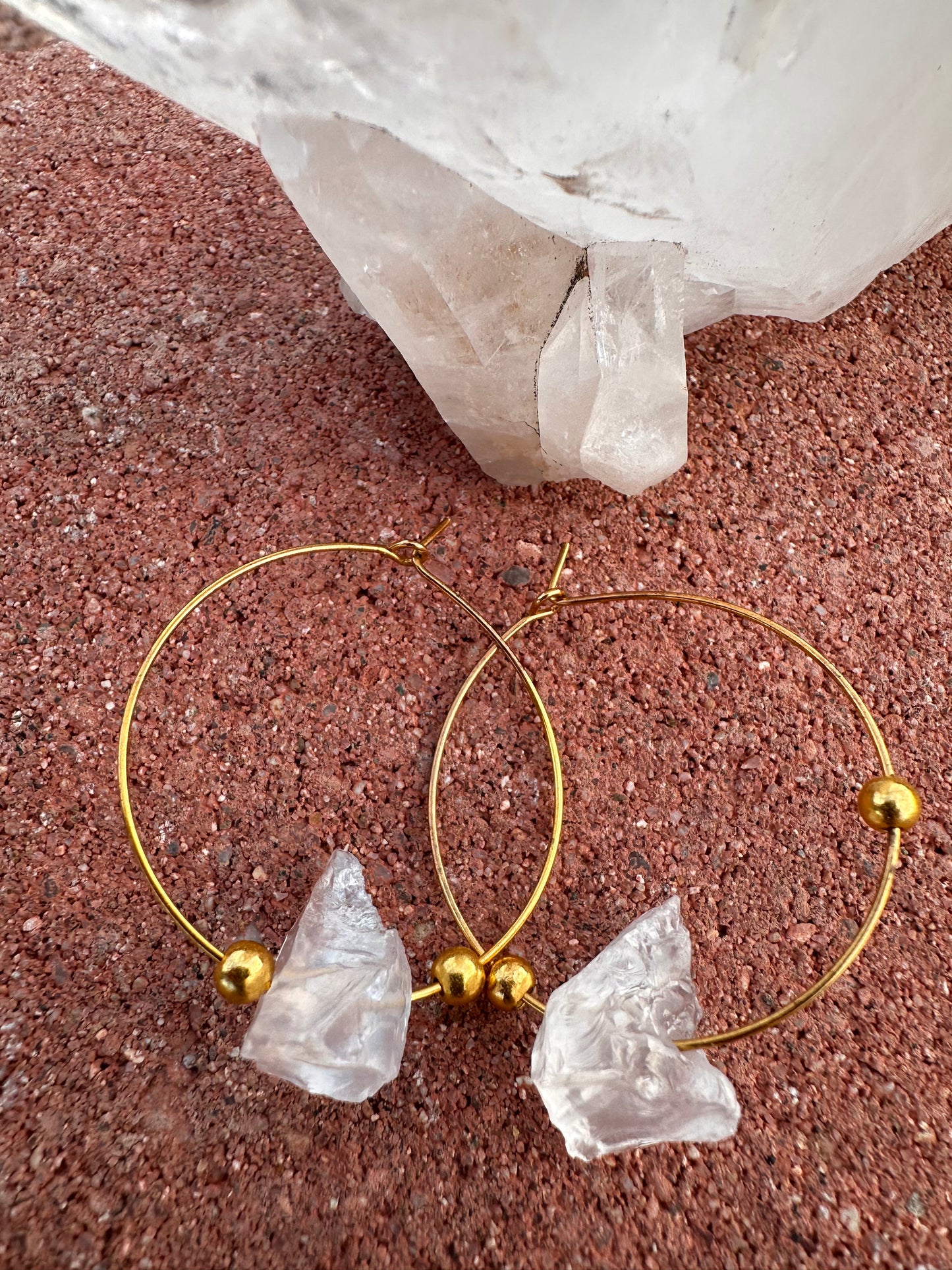 THE power earrings! Quartz Raw Hunks of Gorgeousness